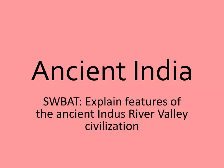 ancient india