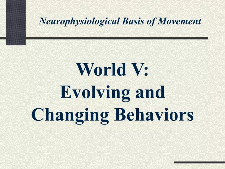 neurophysiological basis of movement