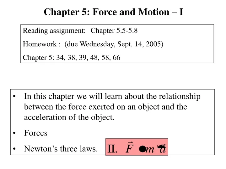 chapter 5 force and motion i