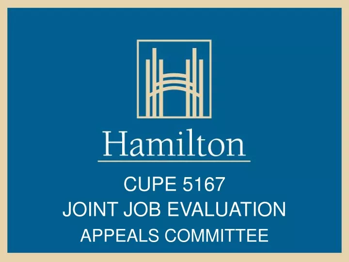 cupe 5167 joint job evaluation appeals committee