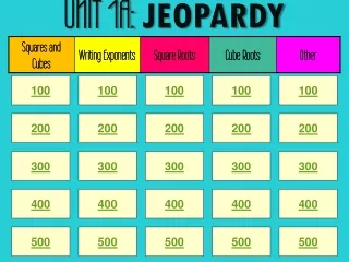 Unit 1a:  Jeopardy
