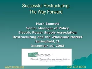 Successful Restructuring: The Way Forward