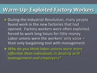 Warm-Up: Exploited Factory Workers