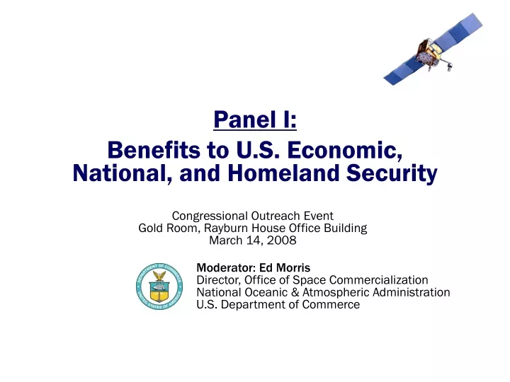 panel i benefits to u s economic national and homeland security