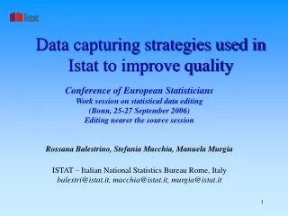 Data capturing strategies used in Istat to improve quality