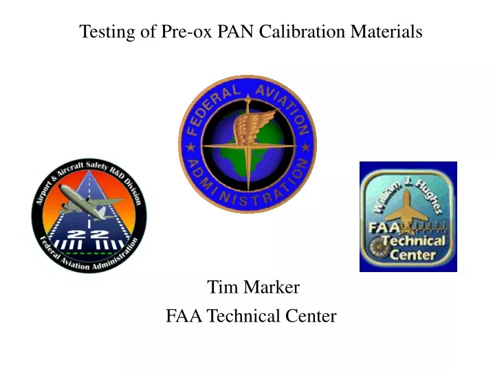 testing of pre ox pan calibration materials