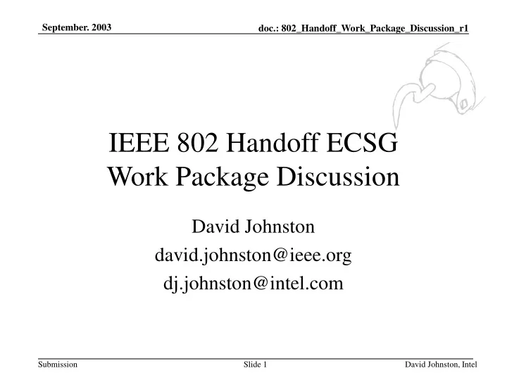 ieee 802 handoff ecsg work package discussion