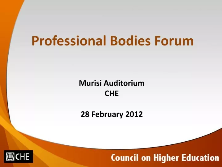 professional bodies forum
