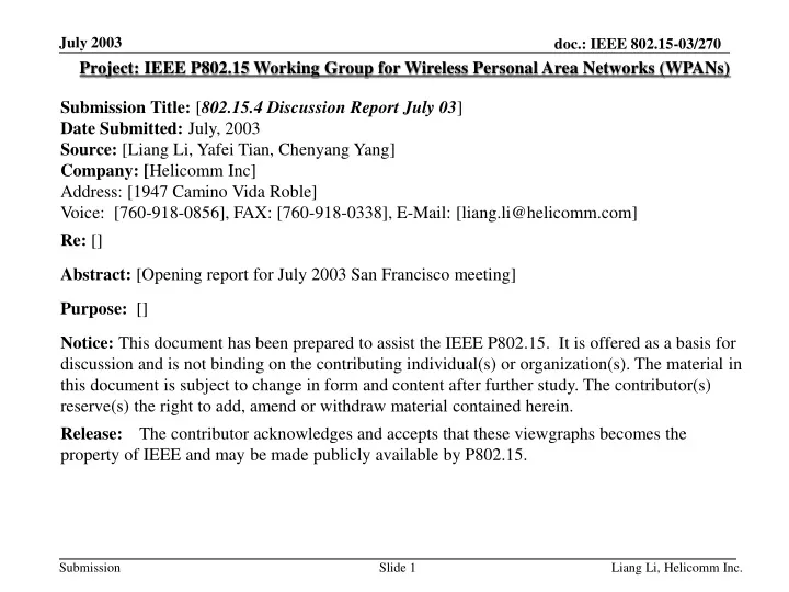 project ieee p802 15 working group for wireless