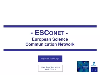 - ESC ONET -  European Science Communication Network
