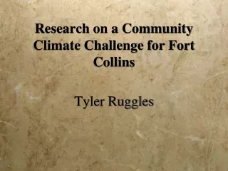 Research on a Community Climate Challenge for Fort Collins
