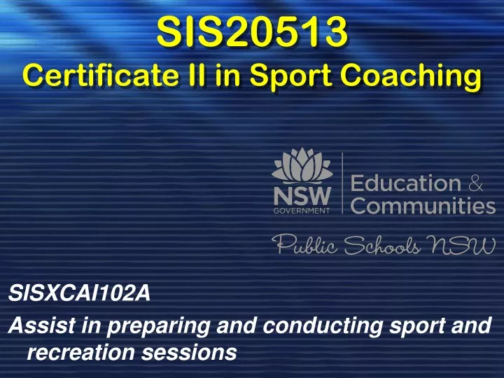 sis20513 certificate ii in sport coaching