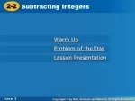 Integer Subtraction: Practical Examples & Activities - slide 1
