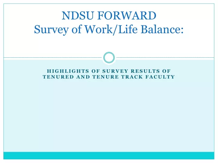 ndsu forward survey of work life balance