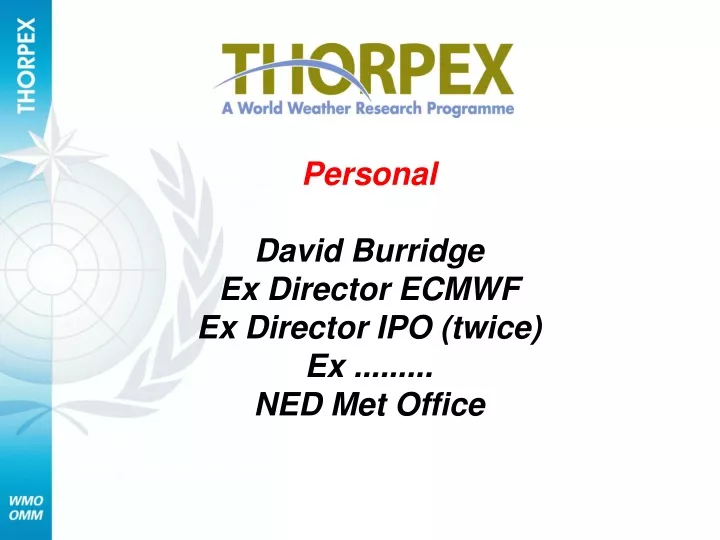 personal david burridge ex director ecmwf