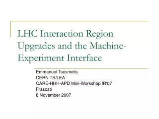 LHC Interaction Region Upgrades and the Machine-Experiment Interface
