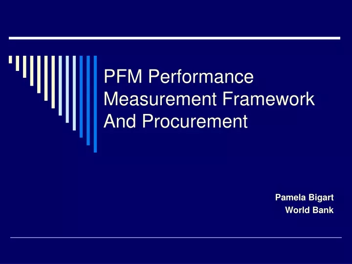 pfm performance measurement framework and procurement