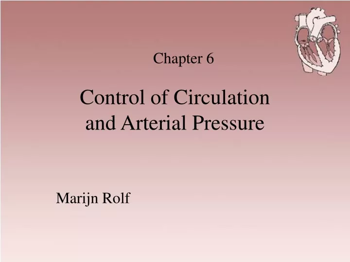 control of circulation and arterial pressure