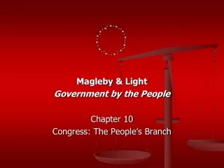 Magleby  &amp; Light Government by the People Chapter 10 Congress: The People’s Branch