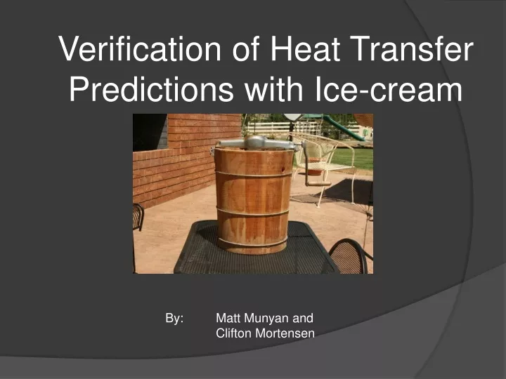 verification of heat transfer predictions with