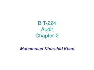 BIT-224 Audit Chapter-2