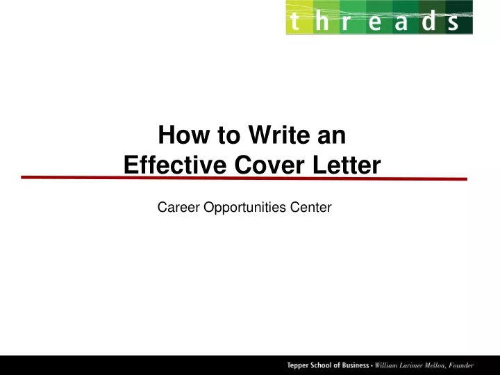 how to write an effective cover letter