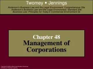 Chapter 48 Management of Corporations