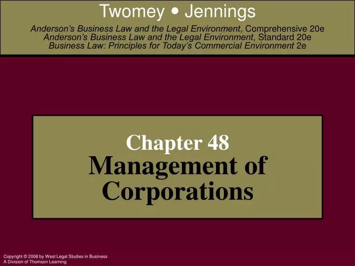 chapter 48 management of corporations