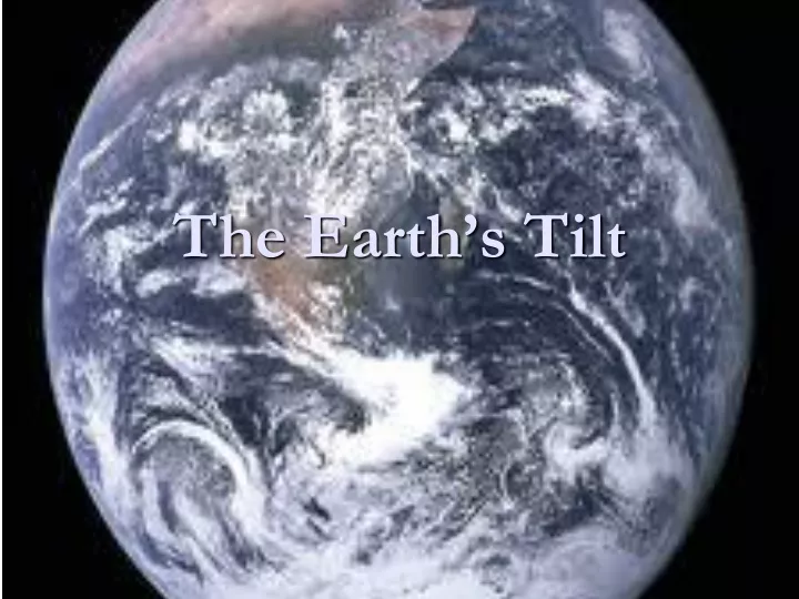 the earth s tilt