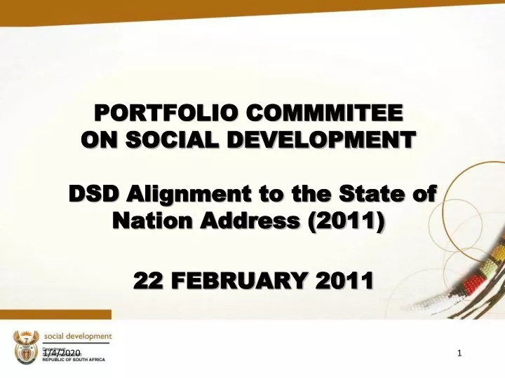portfolio commmitee on social development dsd alignment to the state of nation address 2011