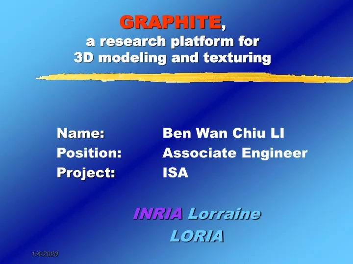 graphite a research platform for 3d modeling and texturing