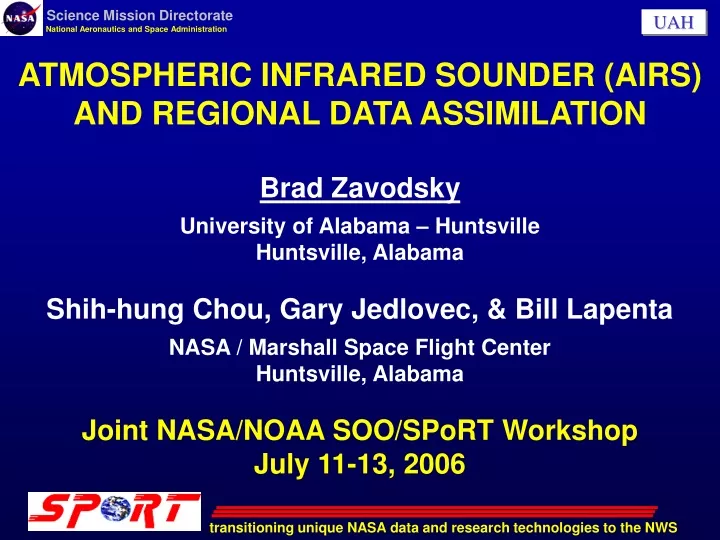 atmospheric infrared sounder airs and regional