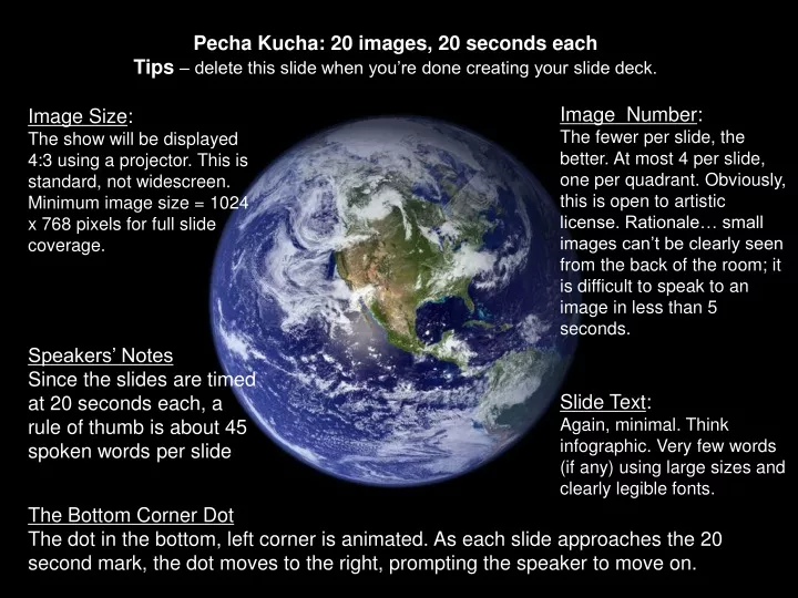 pecha kucha 20 images 20 seconds each tips delete