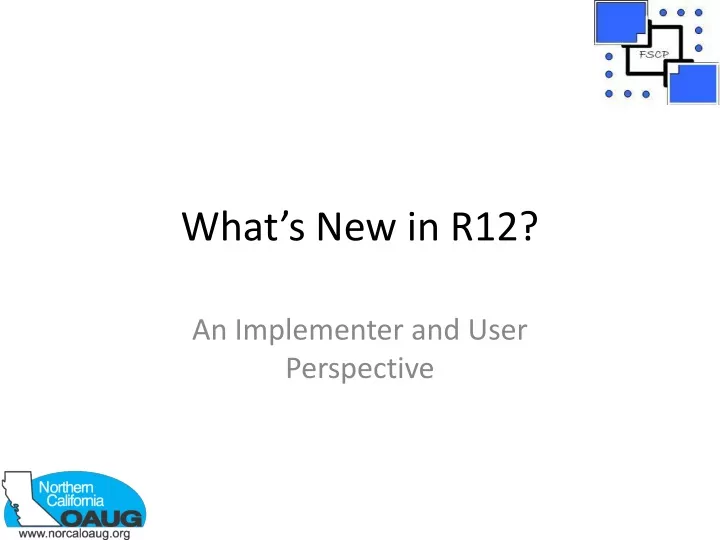 what s new in r12