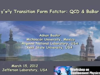 Adnan Bashir  Michoacán  University, Mexico Argonne National Laboratory, USA