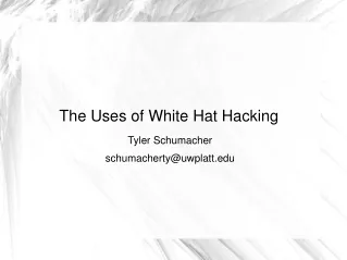 The Uses of White Hat Hacking