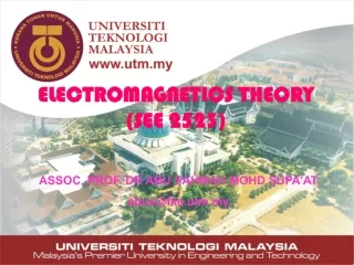 ELECTROMAGNETICS THEORY (SEE 2523)