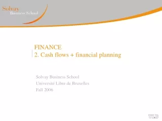 FINANCE 2. Cash flows + financial planning