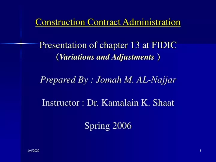 construction contract administration presentation