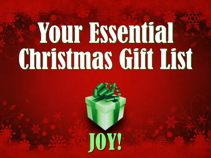 your essential christmas gift list