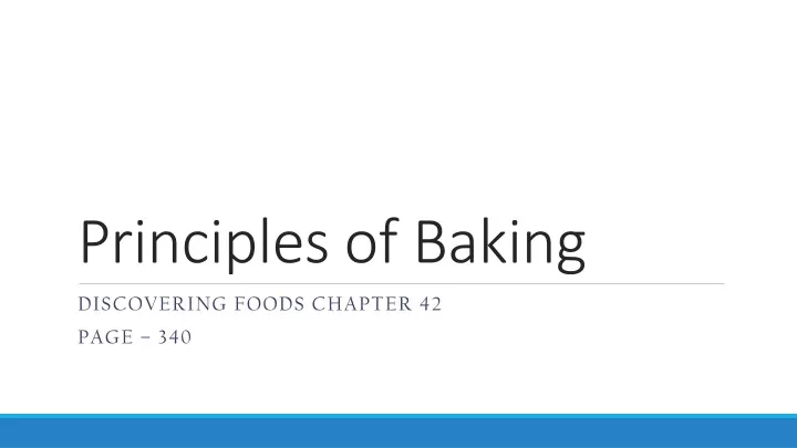 principles of baking