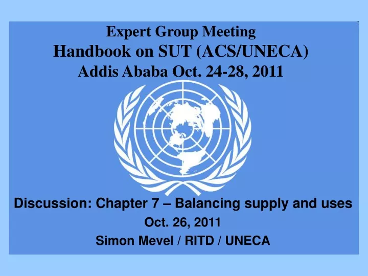 expert group meeting handbook on sut acs uneca