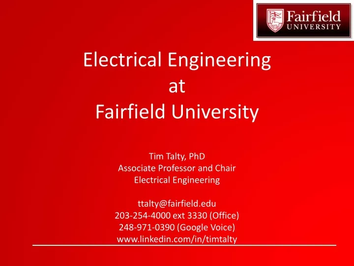 electrical engineering at fairfield university