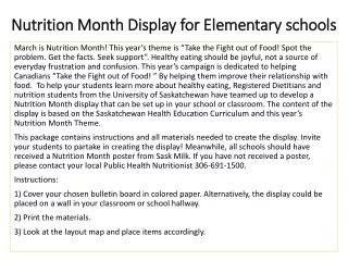 Nutrition Month Display for Elementary schools