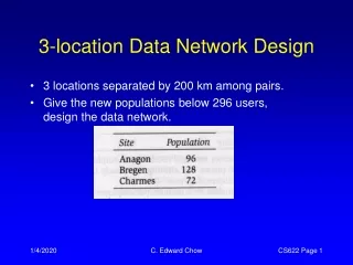 3-location Data Network Design