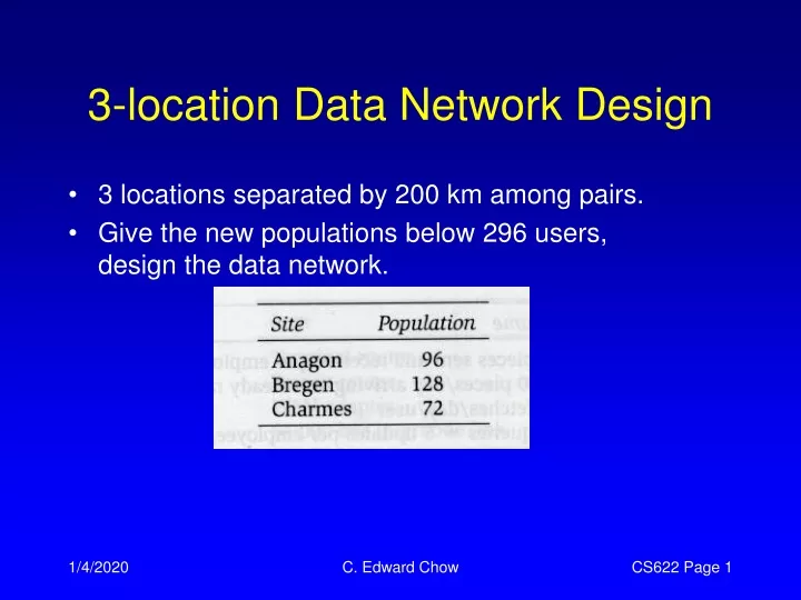 3 location data network design