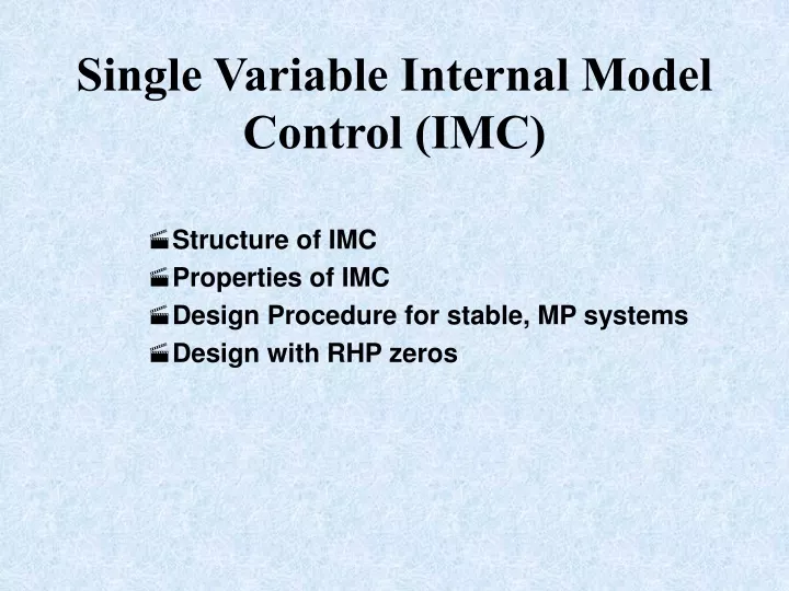 single variable internal model control imc