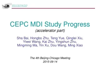 CEPC MDI Study Progress (accelerator part)