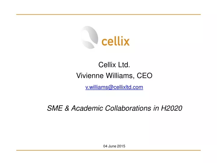 cellix ltd vivienne williams