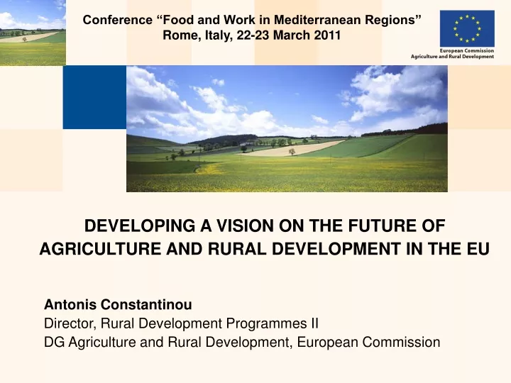developing a vision on the future of agriculture and rural development in the eu